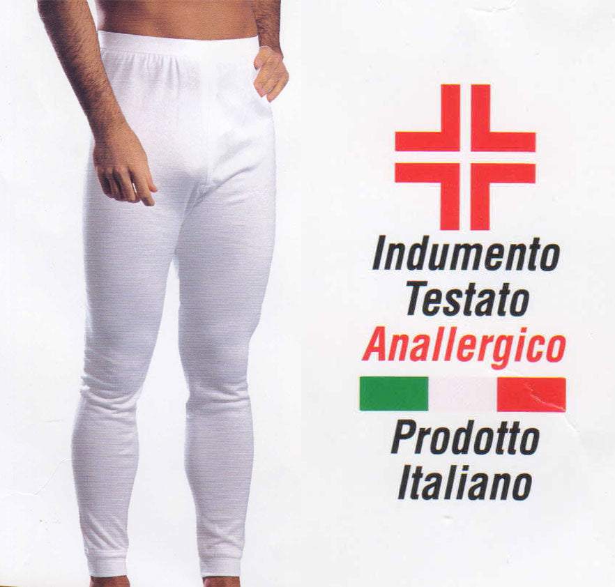 Calzamaglia Uomo Termica Leable felpato cotone Lana Bianco presentazione 1