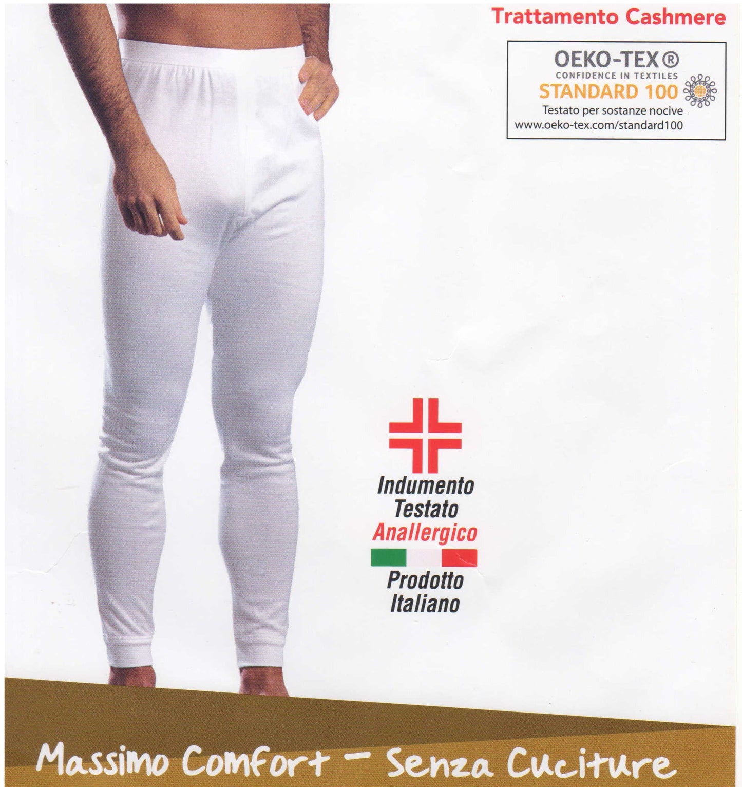 Calzamaglia Uomo Termica Leable felpato cotone Bianco presentazione 2