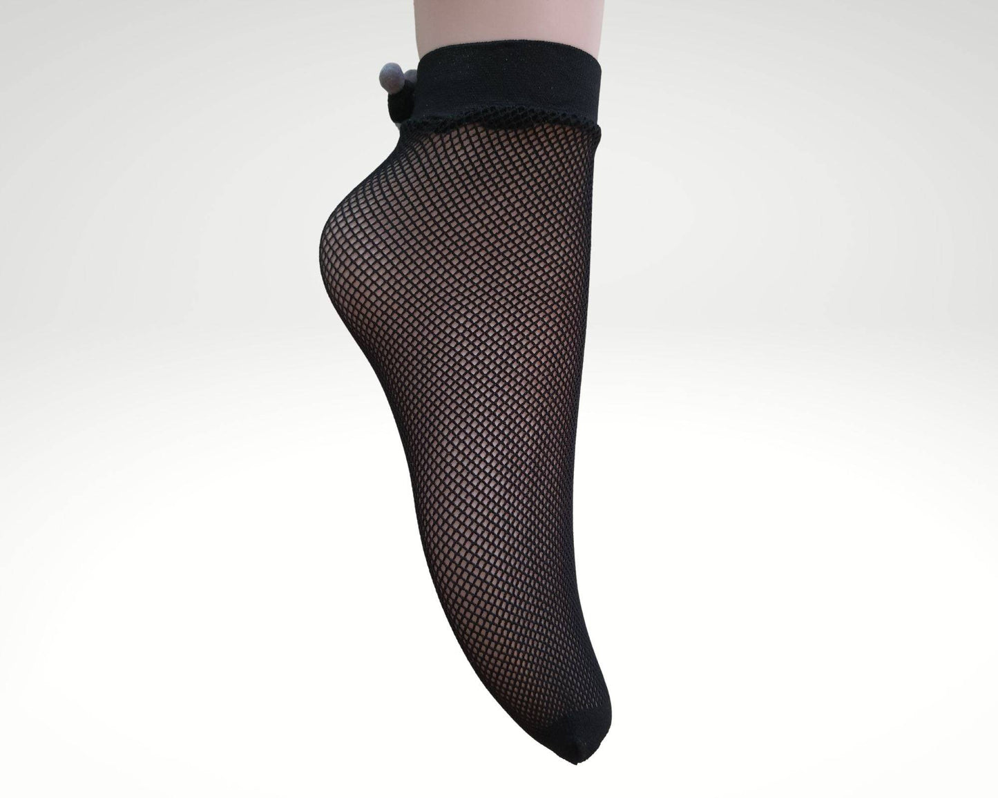 Calzini donna a rete nero lato sx