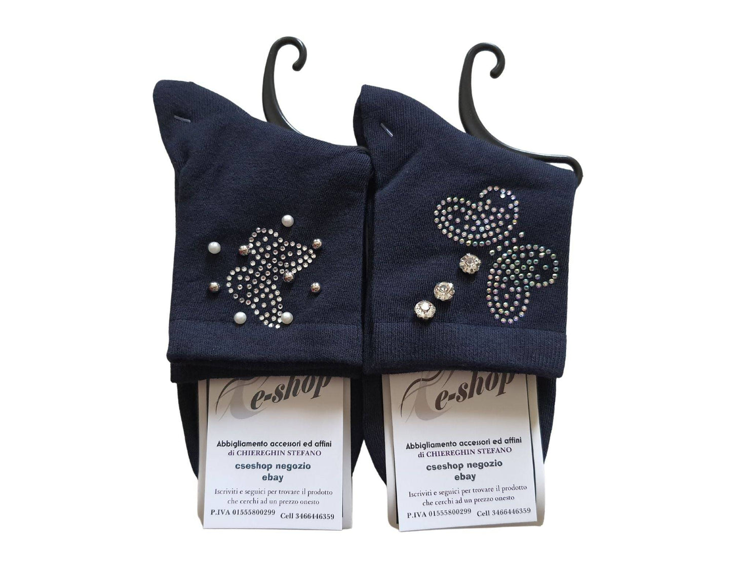 Calze Calzini Donna decorati Colorati Cotone Farfalla dettaglio 1