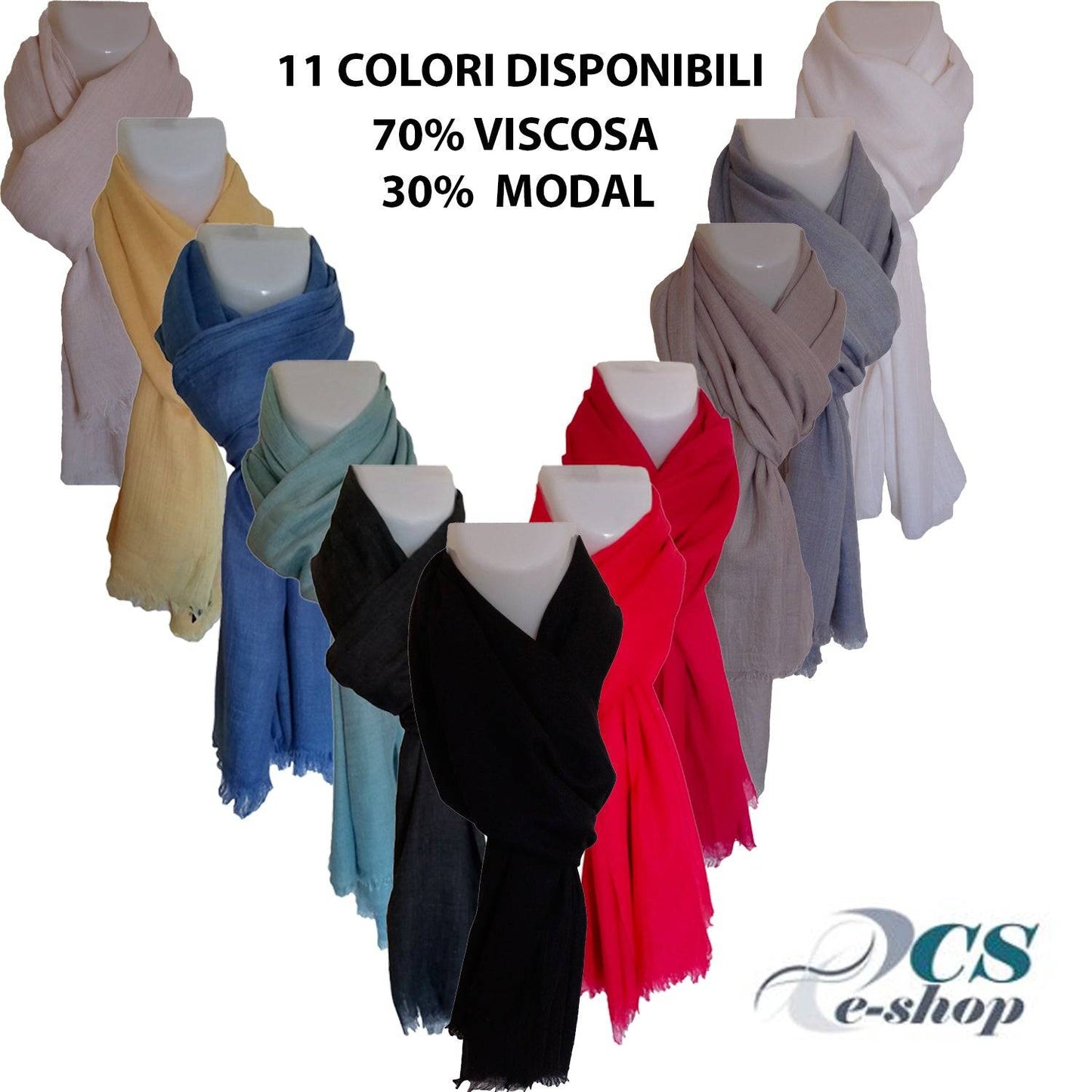 Sciarpa Pashmina foulard scialle scaldacollo Uomo Donna Viscosa/Modal/Lana
