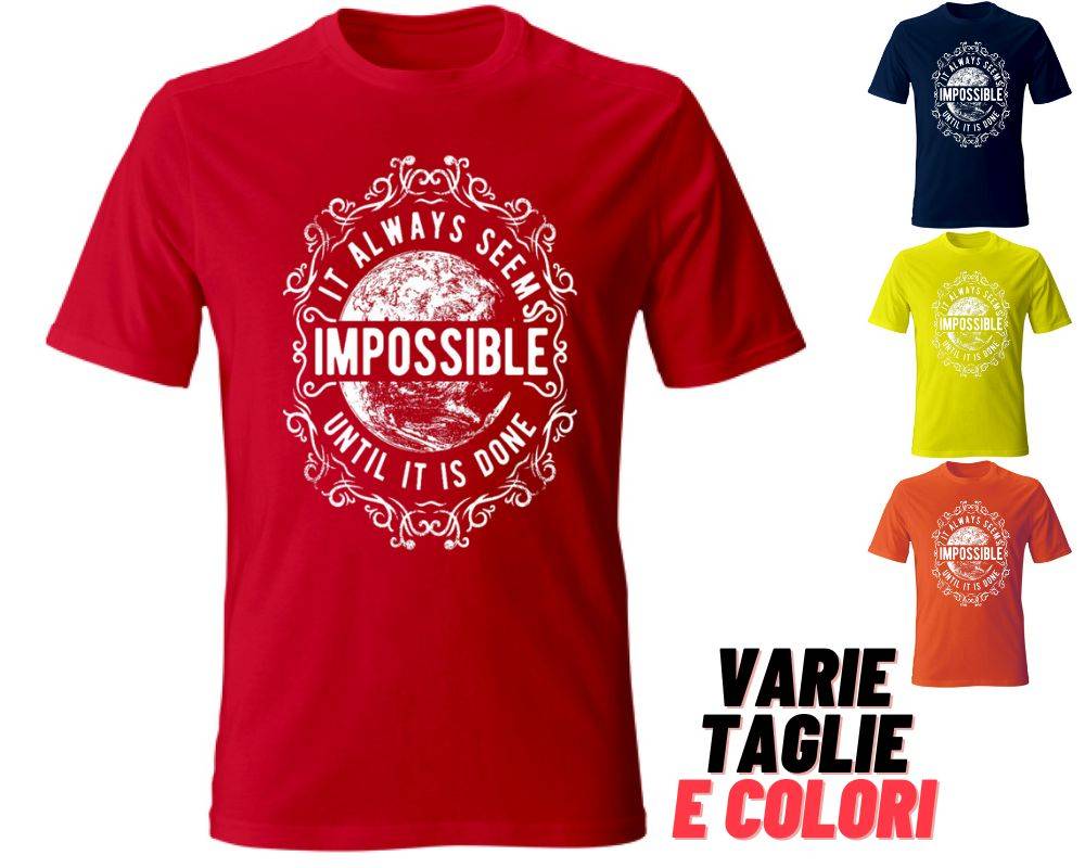 t-shirt cotone maglietta uomo personalizzata tema Impossible estate