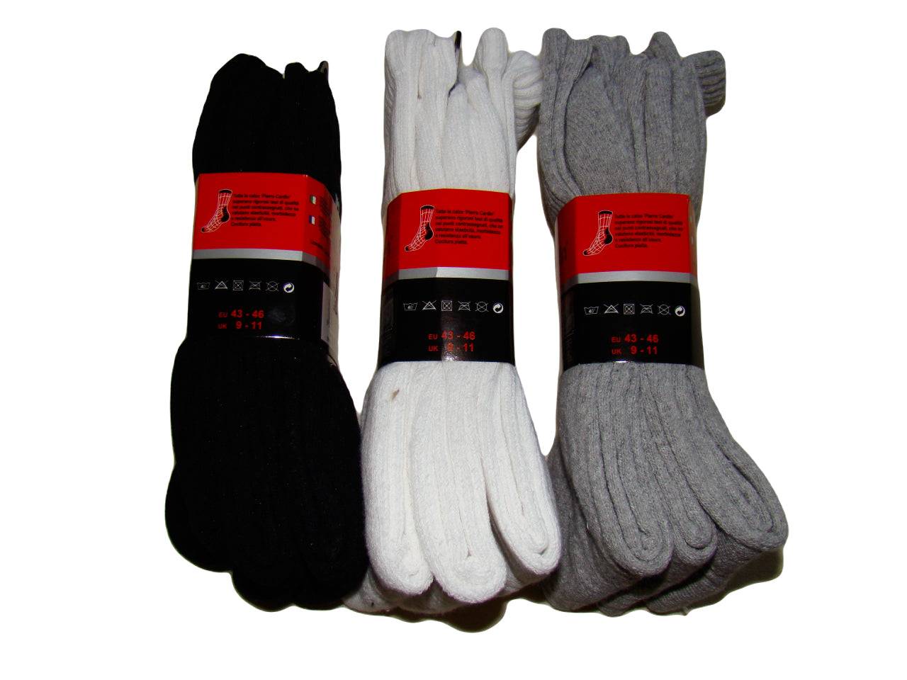 Calzini Uomo Tennis Sport Pierre Cardin 3 Paia Nero Bianco presentazione