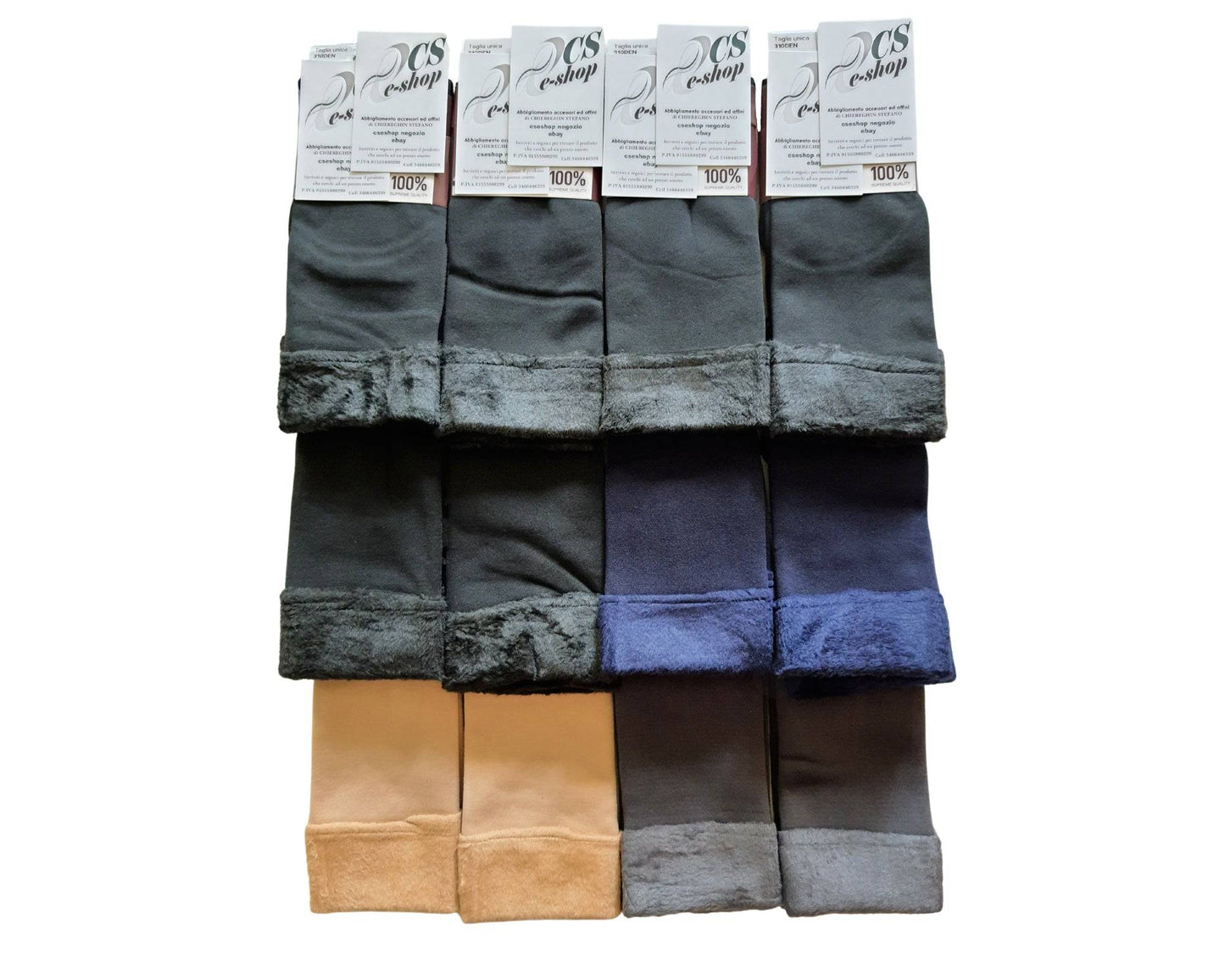 Calze Calzini Donna pelliccia pelo risvolto colori vari presentazione