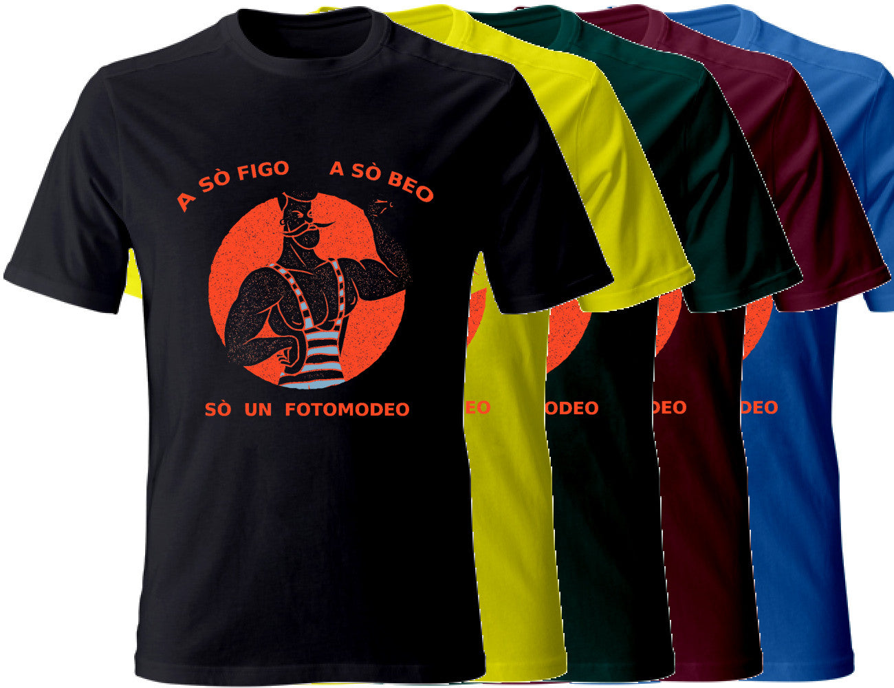 T-Shirt maglia maglietta Uomo manica corta vari colori cotone Humor Veneto