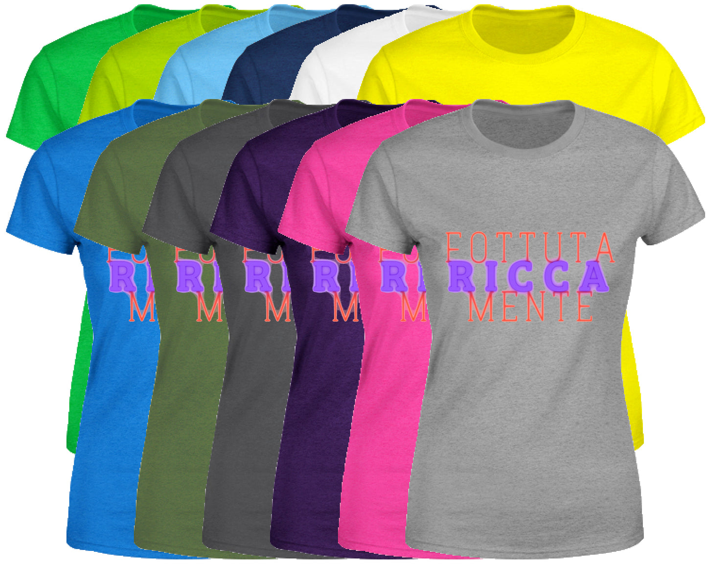 T-Shirt Maglietta maglia Donna manica corta cotone colori vari personalizzata