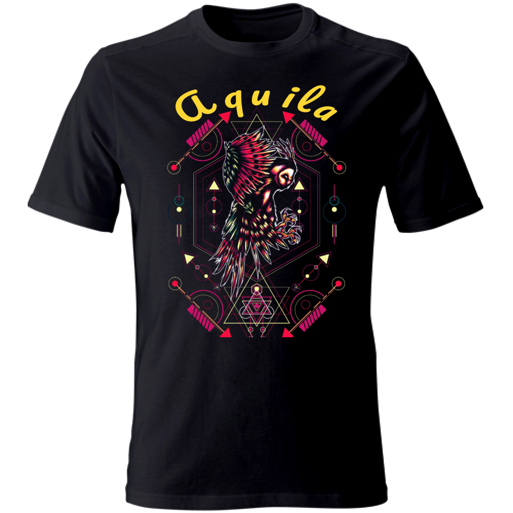 Tshirt maglietta Uomo manica corta vari colori cotone Aquila geometric