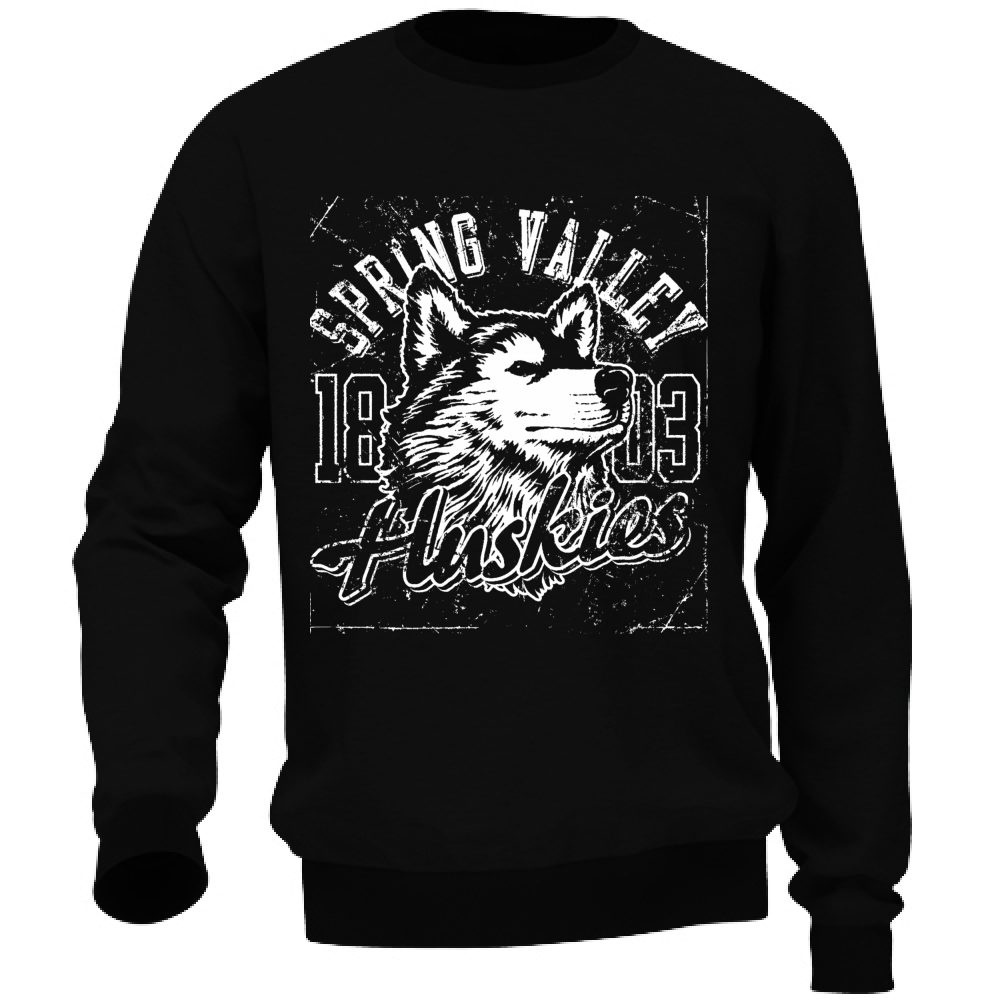 Felpa da Uomo no Cappuccio no Tasche Maglia Casual Cotone Huskies