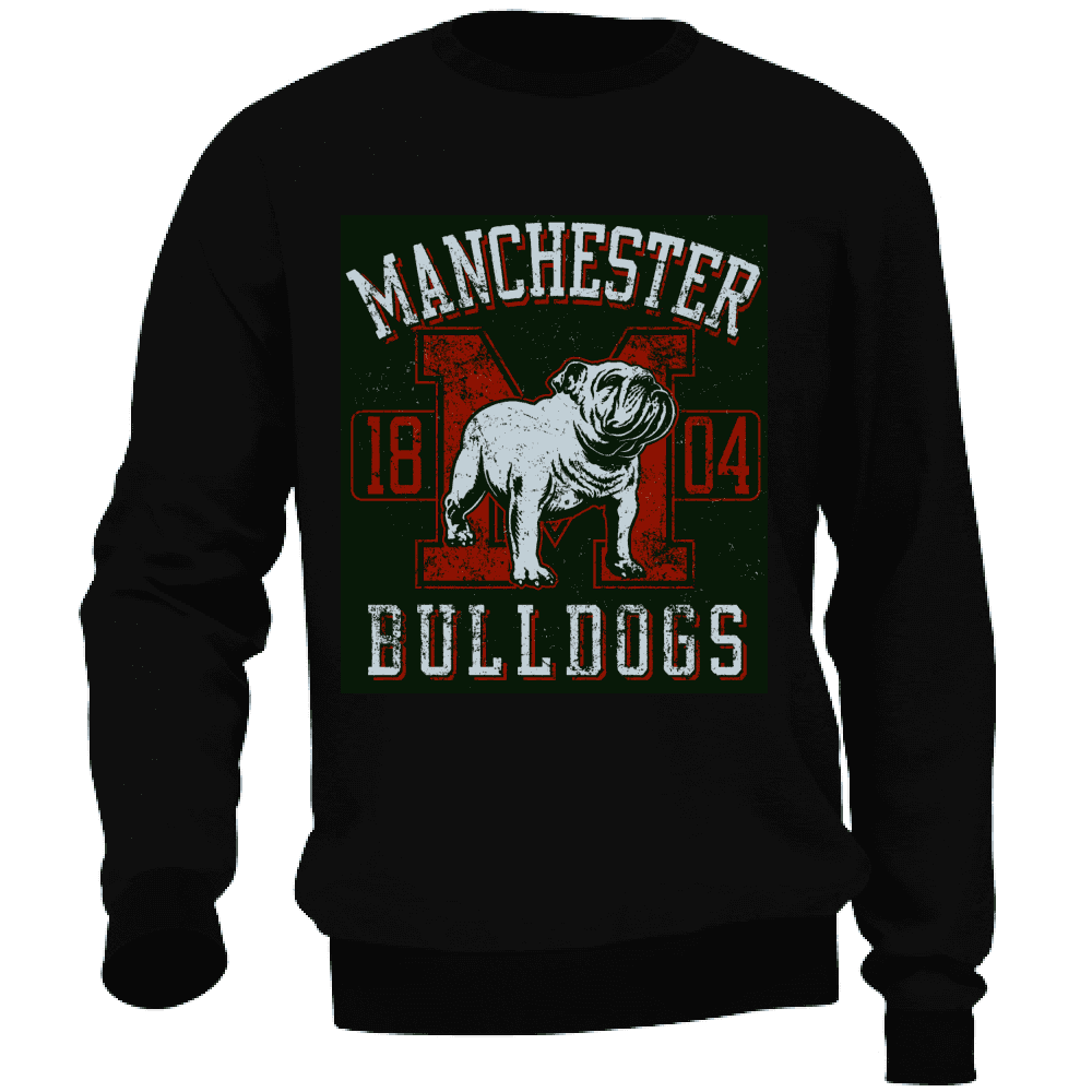 Felpa Uomo Invernale no Zip Senza Cappuccio Maglione sport Bulldogs