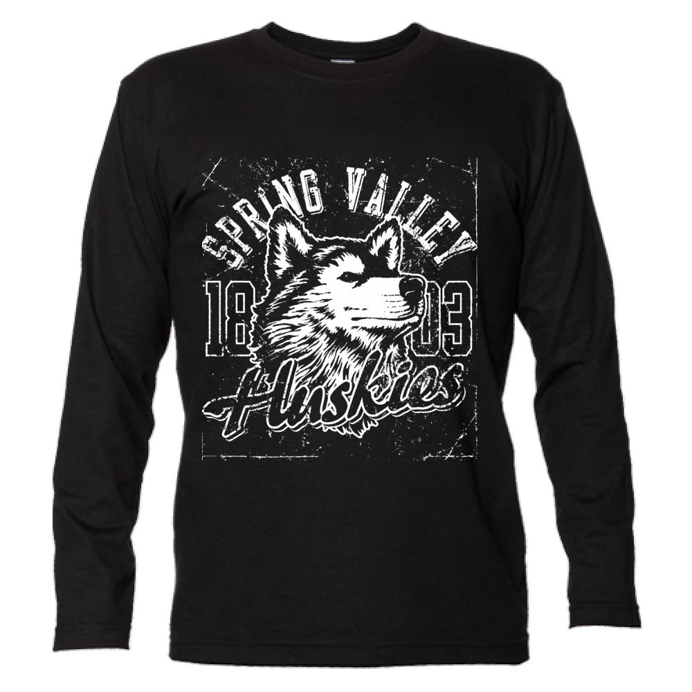 T-Shirt maglietta Uomo cotone jersey manica lunga Huskies