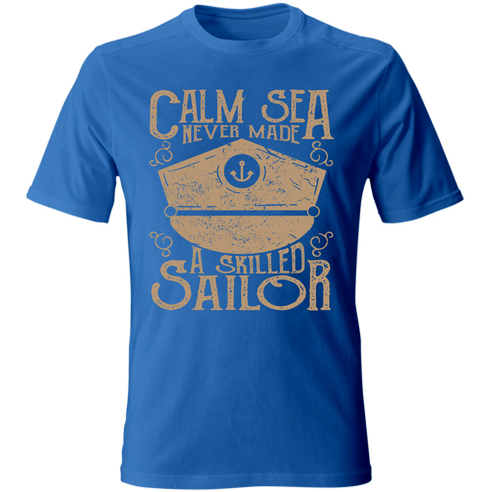 Tshirt maglietta Uomo manica corta vari colori cotone Calm Sea Estate blueroyal