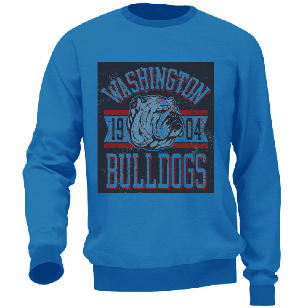 Felpa Maglia Uomo Sport Bulldog Casual blu