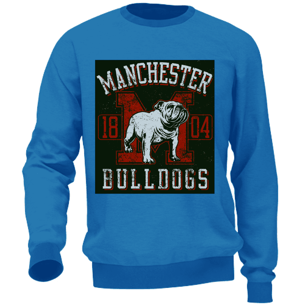Felpa Uomo Invernale no Zip Senza Cappuccio Maglione sport Bulldogs
