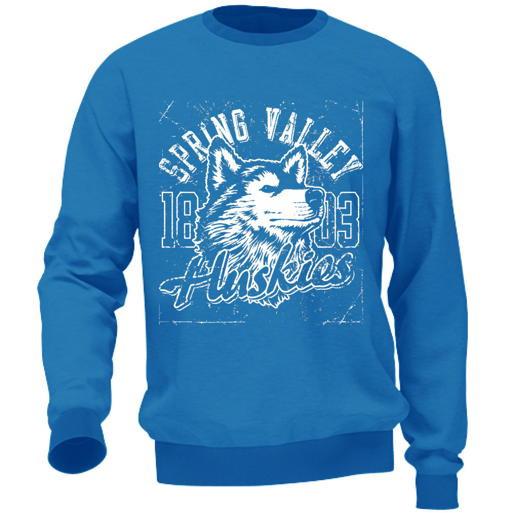 Felpa da Uomo no Cappuccio no Tasche Maglia Casual Cotone Huskies