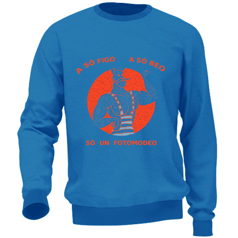 Felpa Maglia Uomo Fotomodeo humor Veneto colori vari Cotone