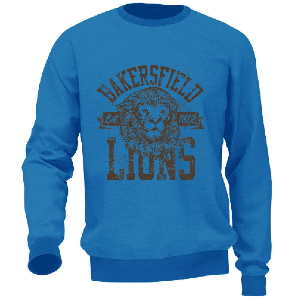 Felpa Maglia Uomo Lions Leone Casual Cotone Blu