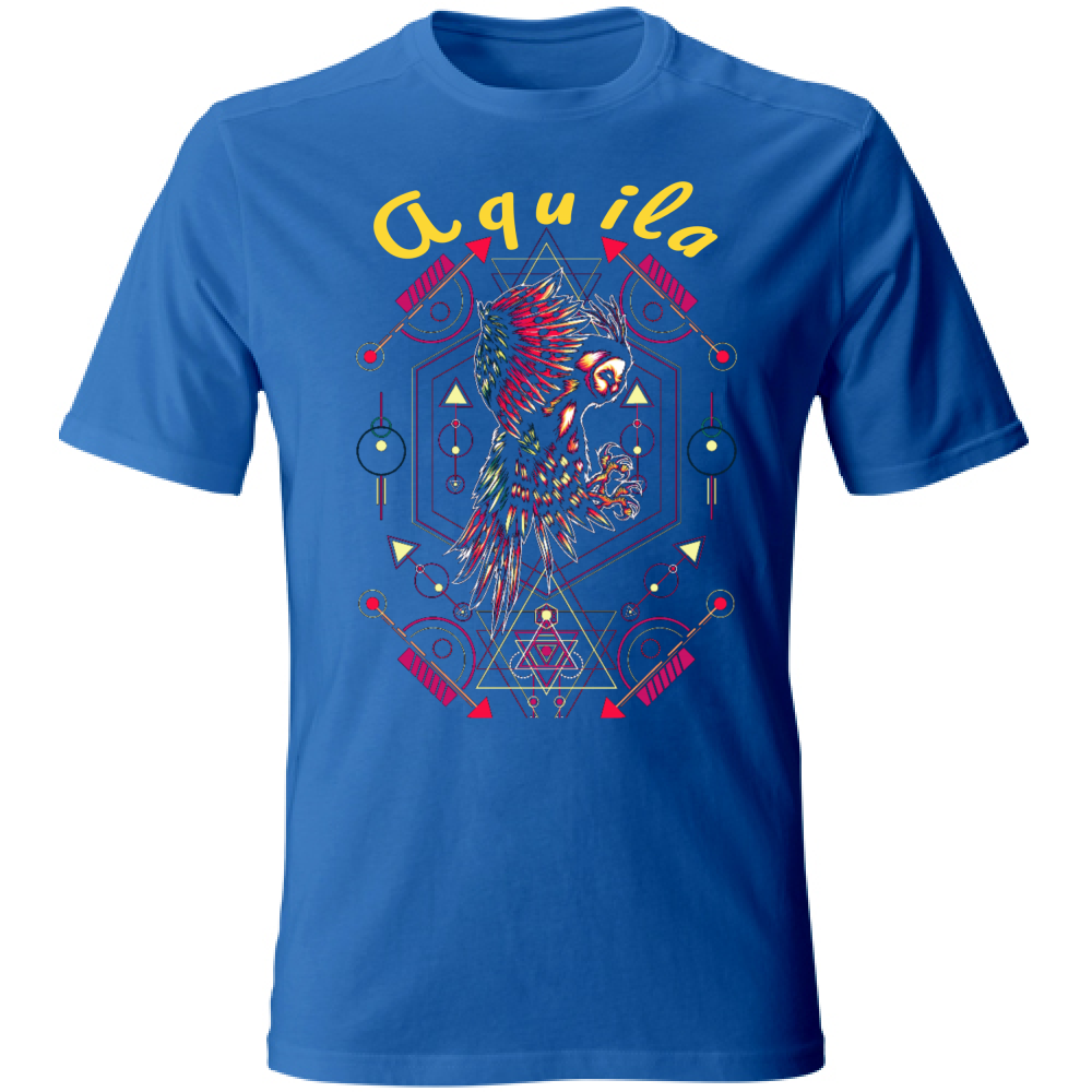 Tshirt maglietta Uomo manica corta vari colori cotone Aquila geometric blueroyal