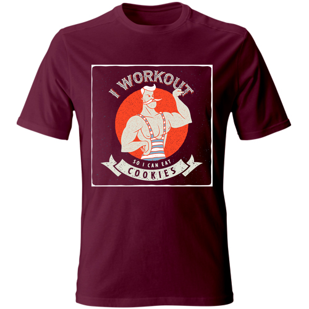 Tshirt Uomo manica corta vari colori cotone Palestra Dieta maglietta bordeaux