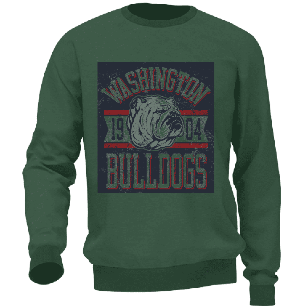 Felpa Maglia Uomo Sport Bulldog Casual verde