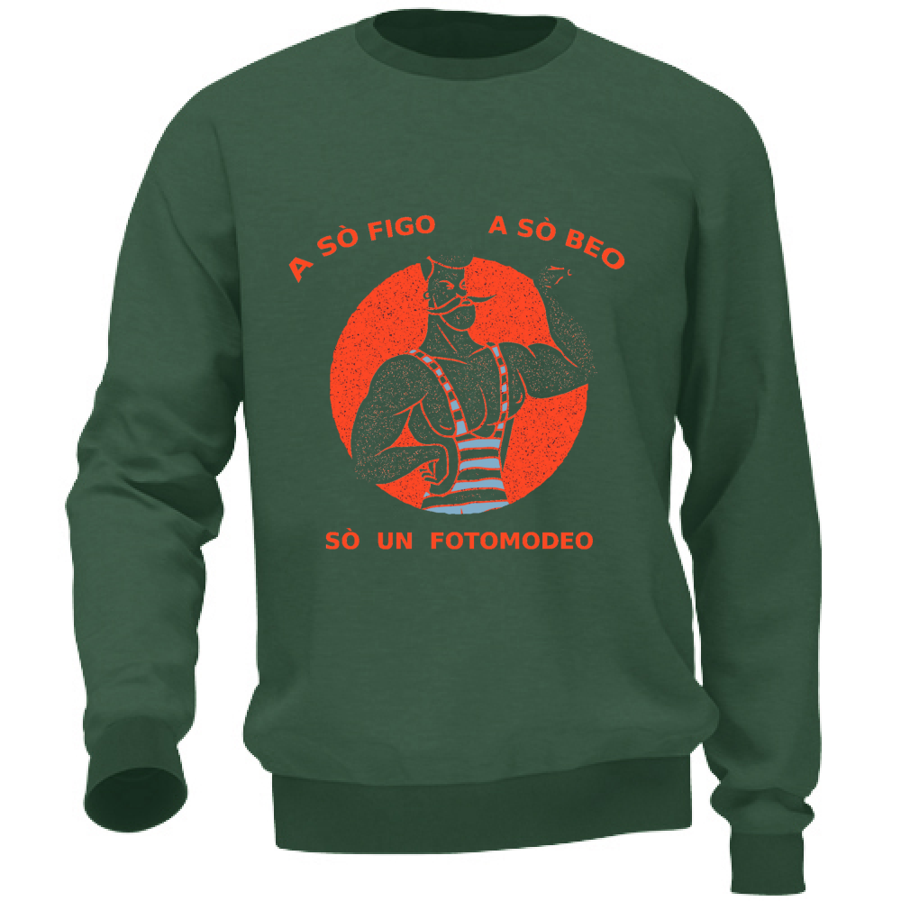 Felpa Maglia Uomo Fotomodeo humor Veneto colori vari Cotone