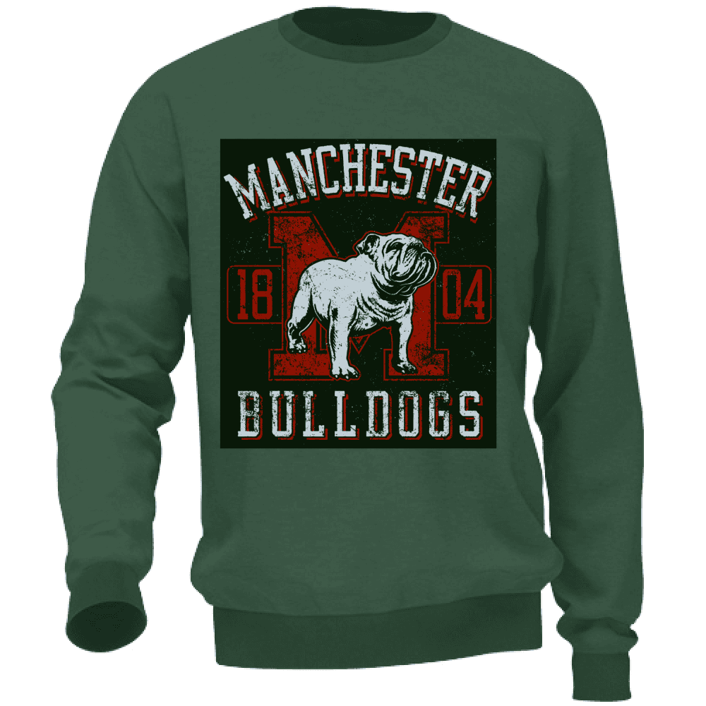 Felpa Uomo Invernale no Zip Senza Cappuccio Maglione sport Bulldogs