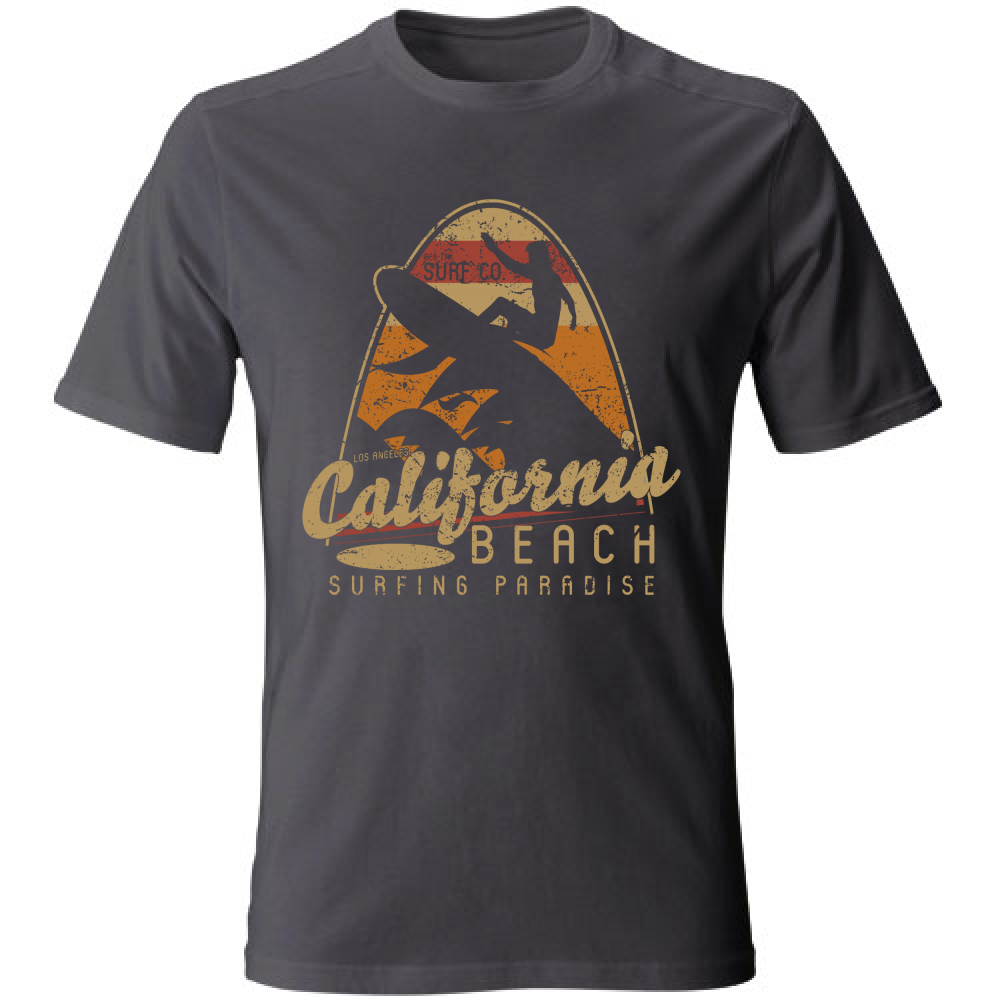 Tshirt maglietta Uomo manica corta vari colori cotone California beach grigio scuro