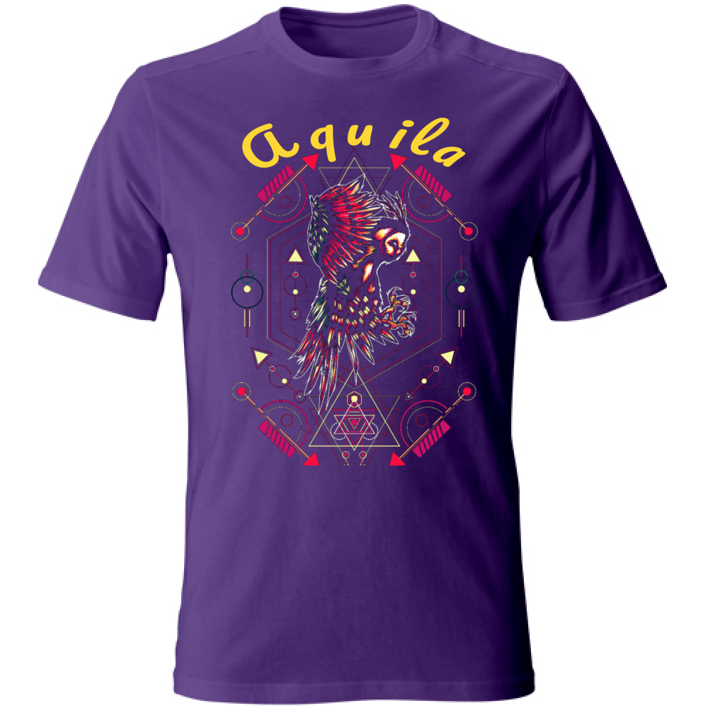 Tshirt maglietta Uomo manica corta vari colori cotone Aquila geometric viola