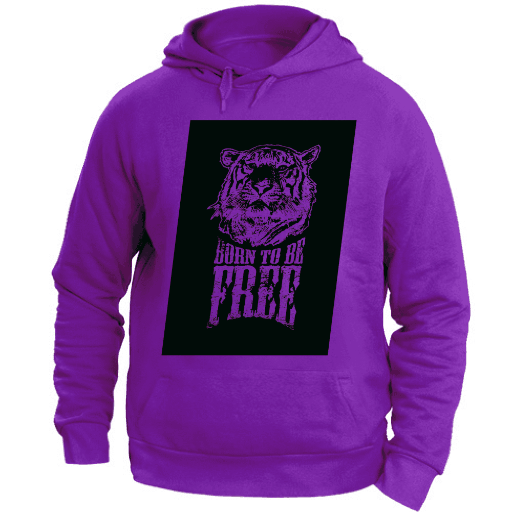Felpa Maglia Uomo cappuccio Sport Tigre viola