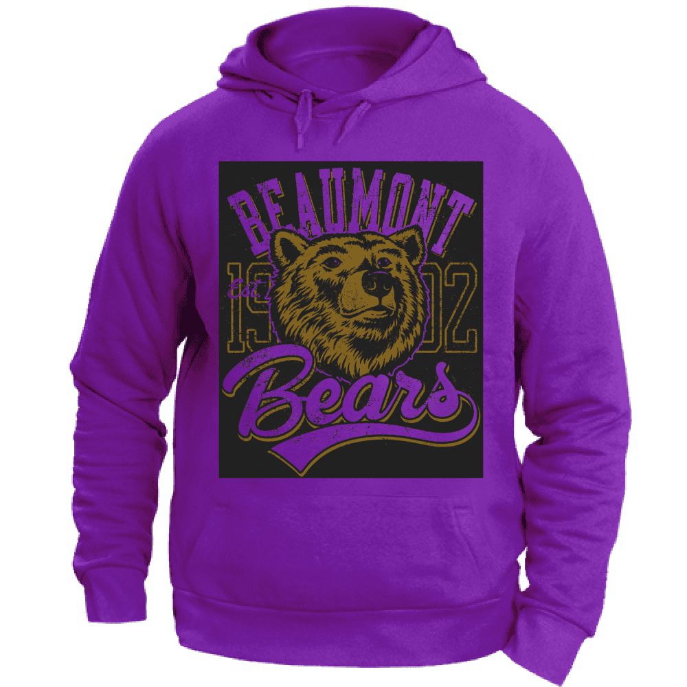 Felpa Maglia Uomo cappuccio Sport Orso viola