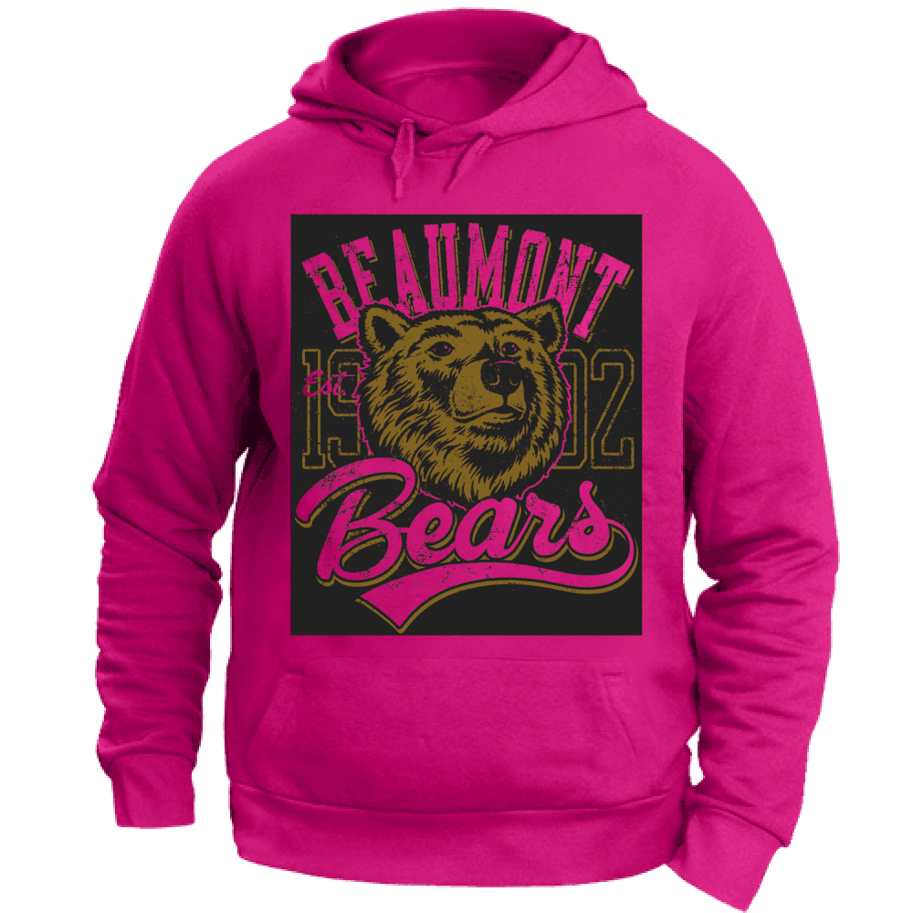 Felpa Maglia Uomo cappuccio Sport Orso fucsia