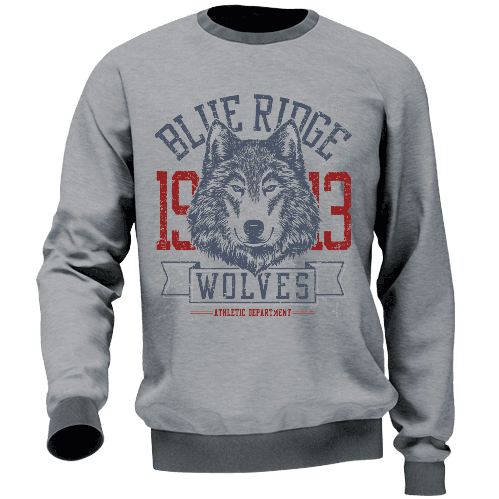 Felpa Maglia Uomo Wolves Lupo Casual Cotone