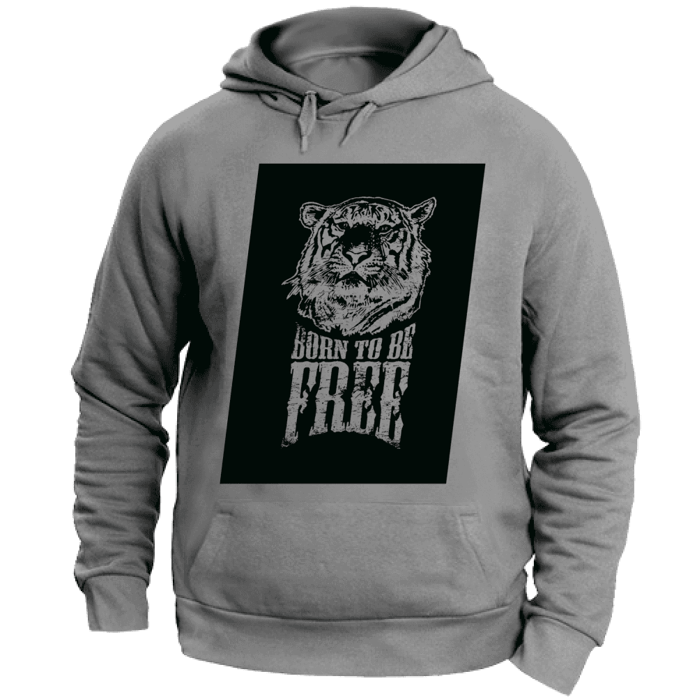 Felpa Maglia Uomo cappuccio Sport Tigre grigio