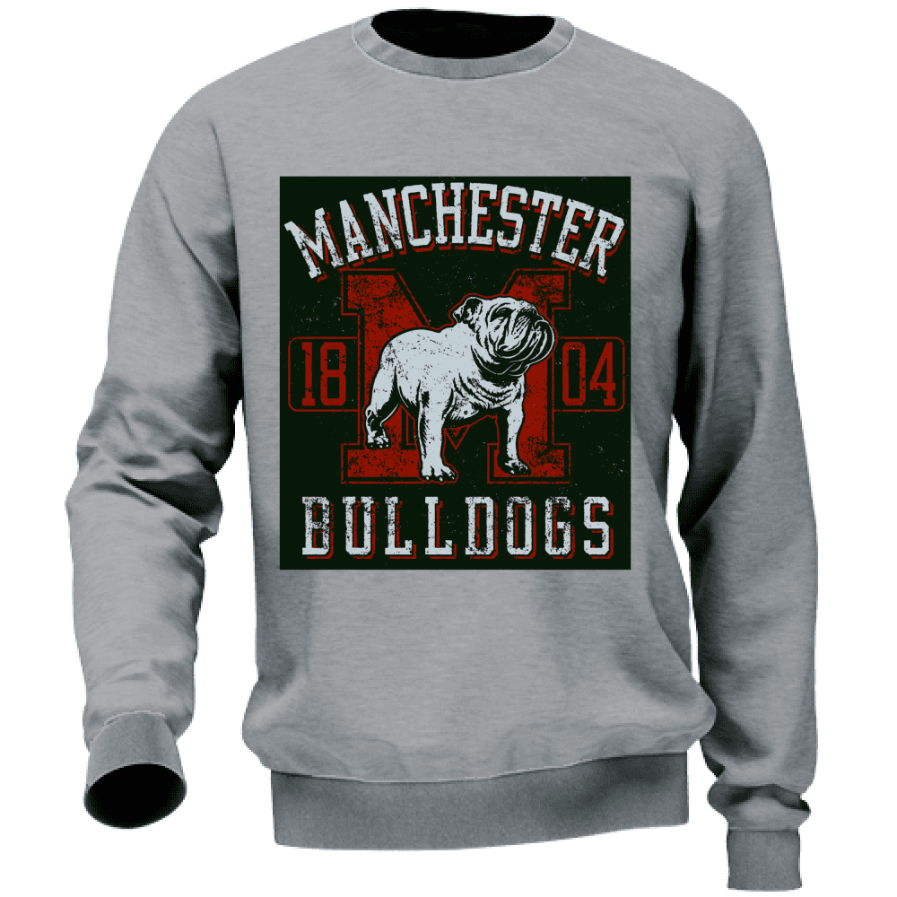 Felpa Uomo Invernale no Zip Senza Cappuccio Maglione sport Bulldogs