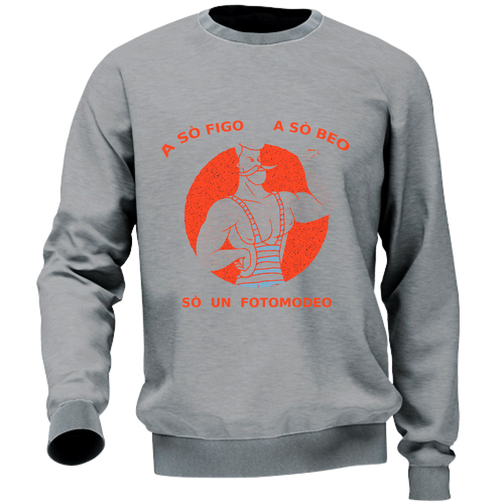 Felpa Maglia Uomo Fotomodeo humor Veneto colori vari Cotone