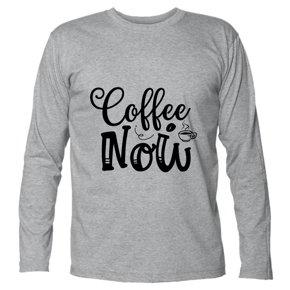 T-Shirt maglietta Uomo cotone jersey manica lunga pausa Caffè front grigio