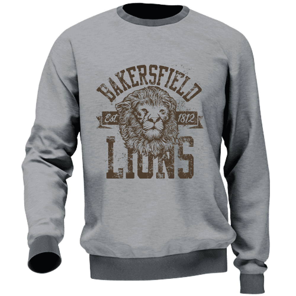 Felpa Maglia Uomo Lions Leone Casual Cotone Grigio