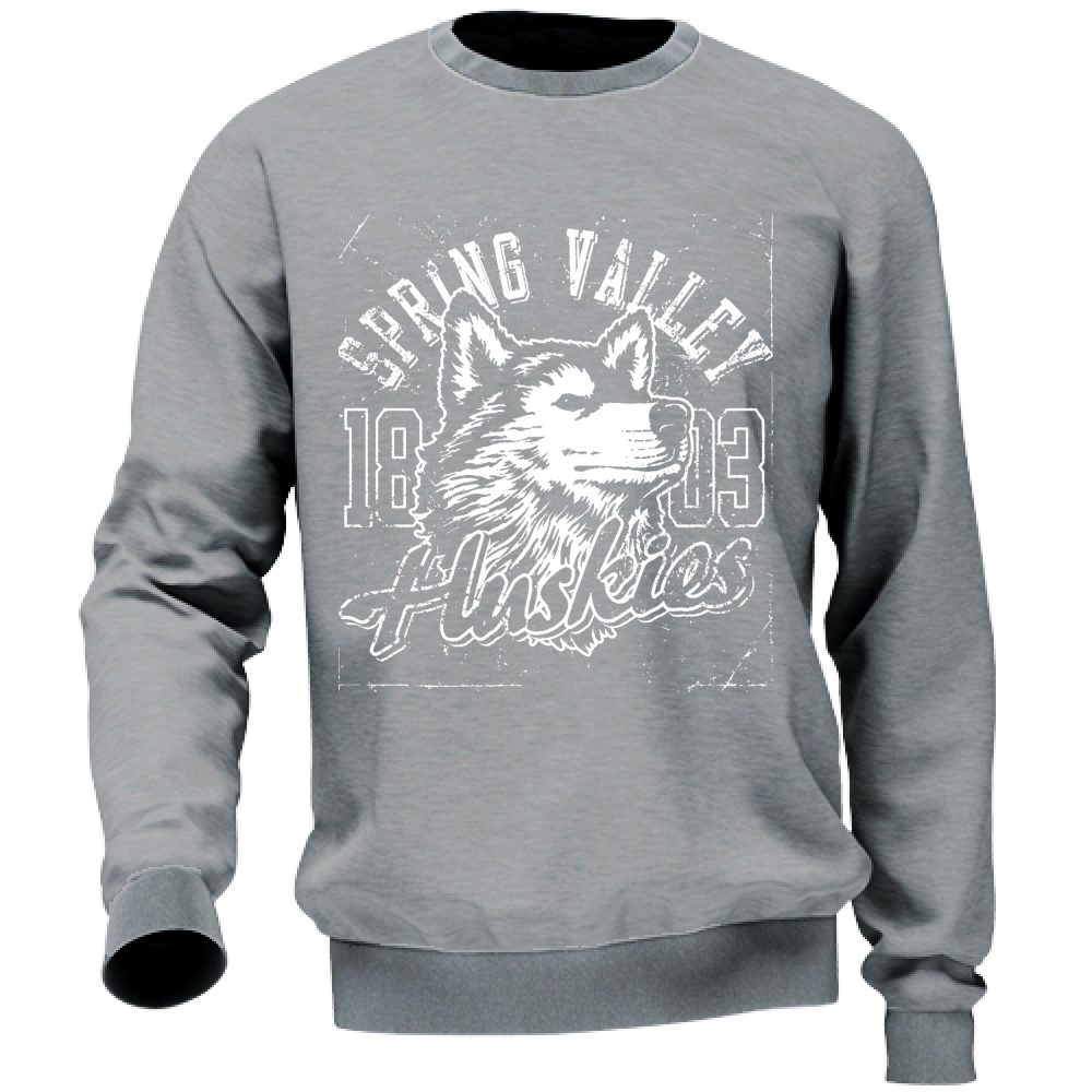 Felpa da Uomo no Cappuccio no Tasche Maglia Casual Cotone Huskies