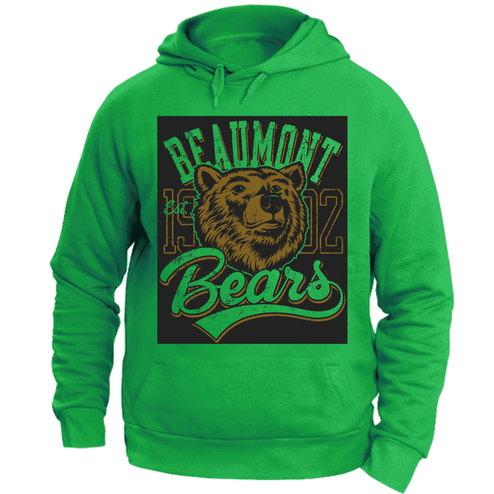 Felpa Maglia Uomo cappuccio Sport Orso verde