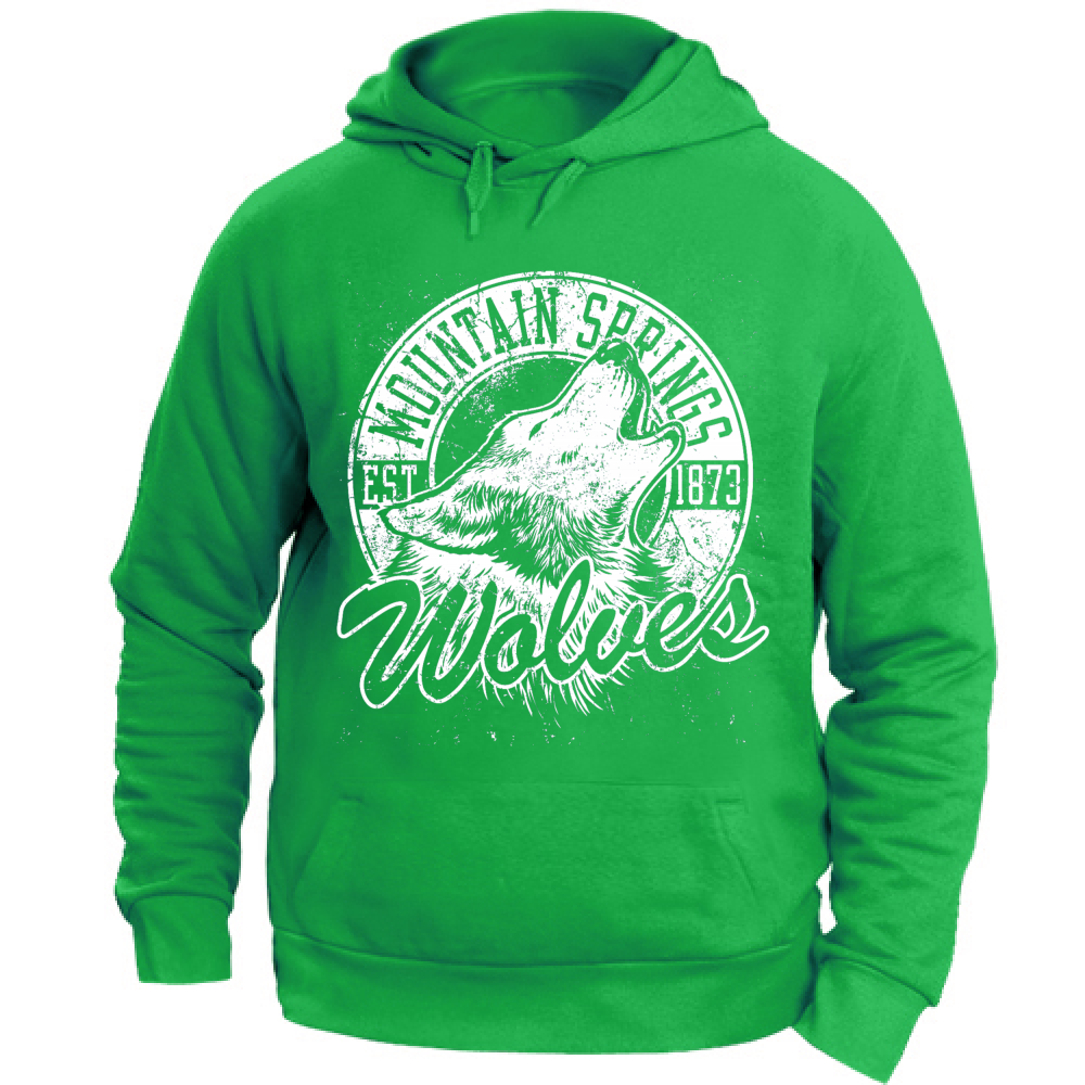 Felpa Maglia Uomo cappuccio Sport Lupo di Montagna Casual colori vari Cotone