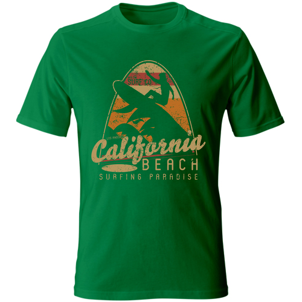 Tshirt maglietta Uomo manica corta vari colori cotone California beach kellygreen