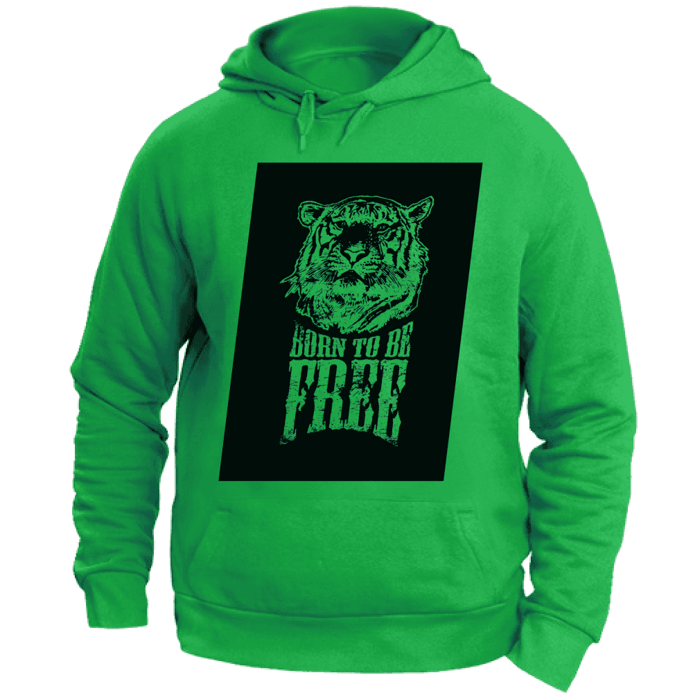 Felpa Maglia Uomo cappuccio Sport Tigre verde