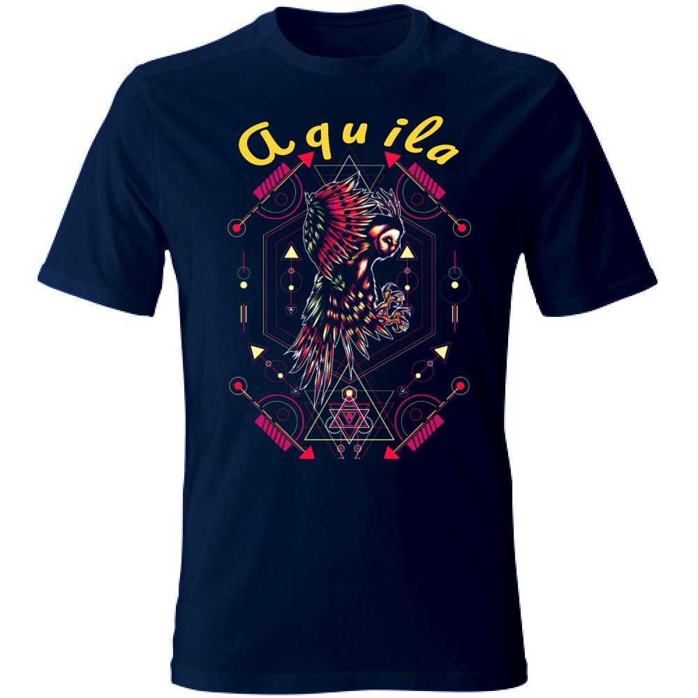 Tshirt maglietta Uomo manica corta vari colori cotone Aquila geometric navy