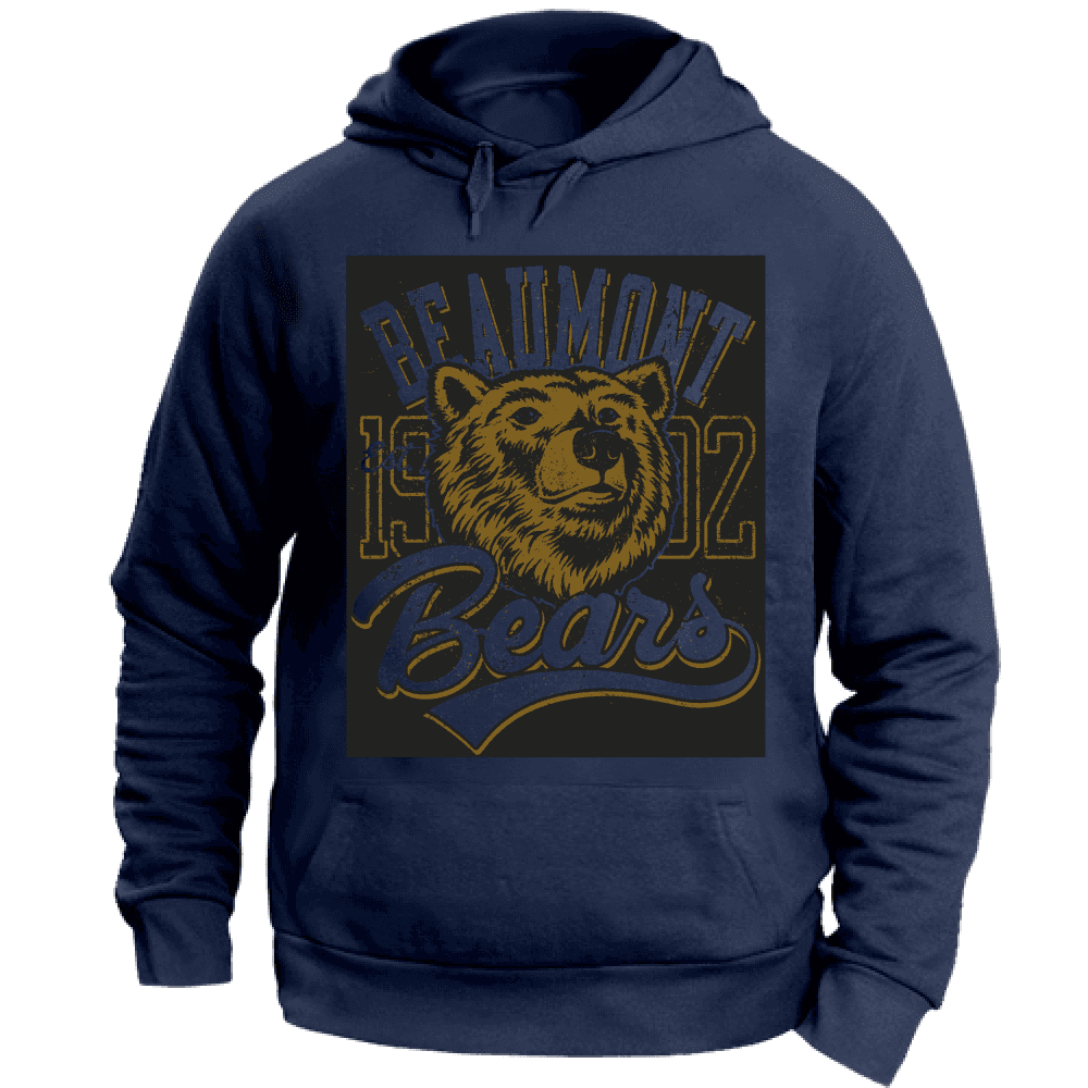 Felpa Maglia Uomo cappuccio Sport Orso navy