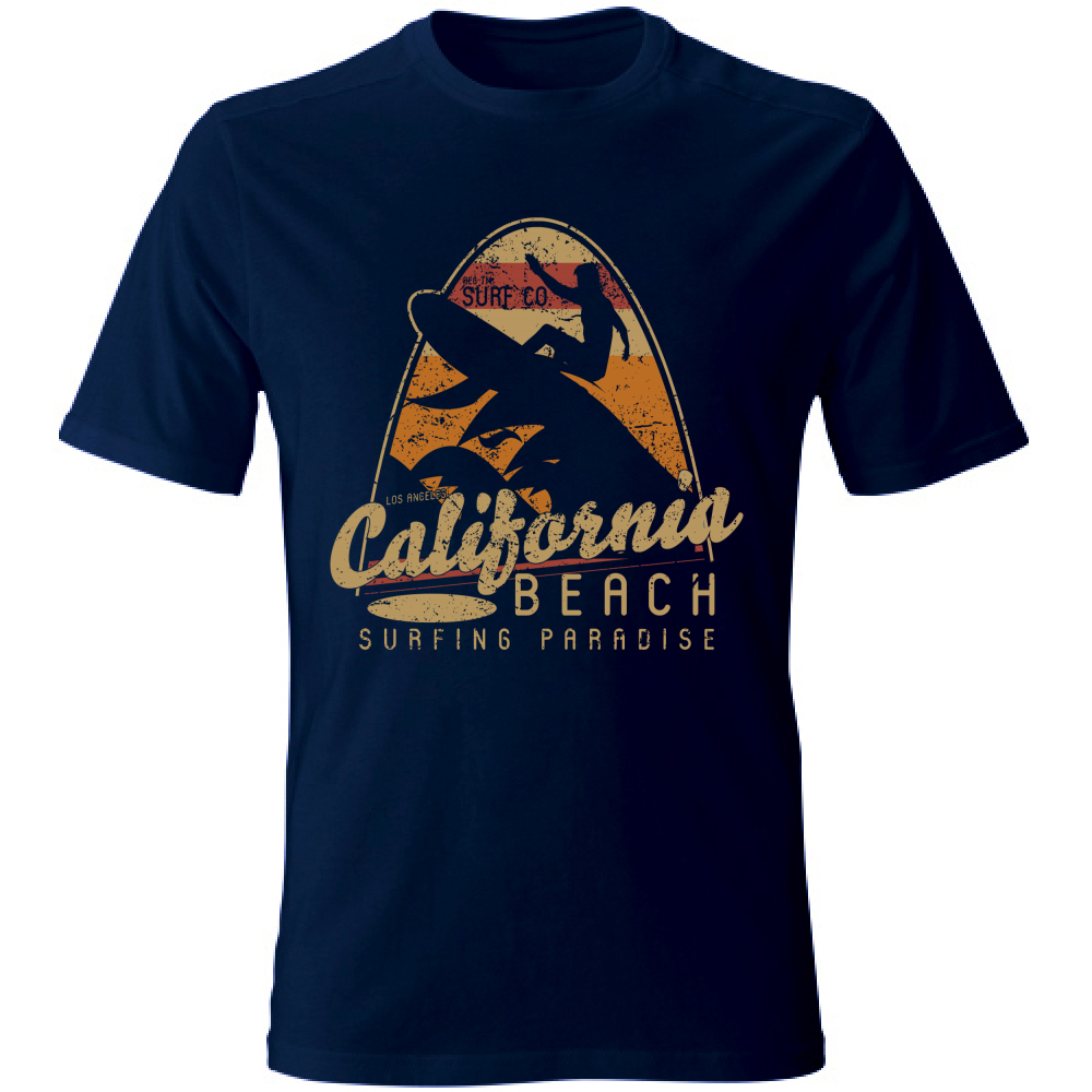 Tshirt maglietta Uomo manica corta vari colori cotone California beach navy
