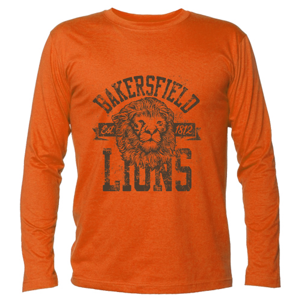 T-Shirt maglietta Uomo cotone jersey manica lunga Leone Lions Arancione