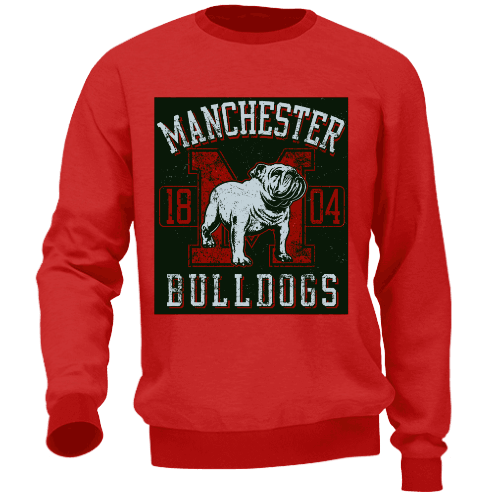 Felpa Uomo Invernale no Zip Senza Cappuccio Maglione sport Bulldogs