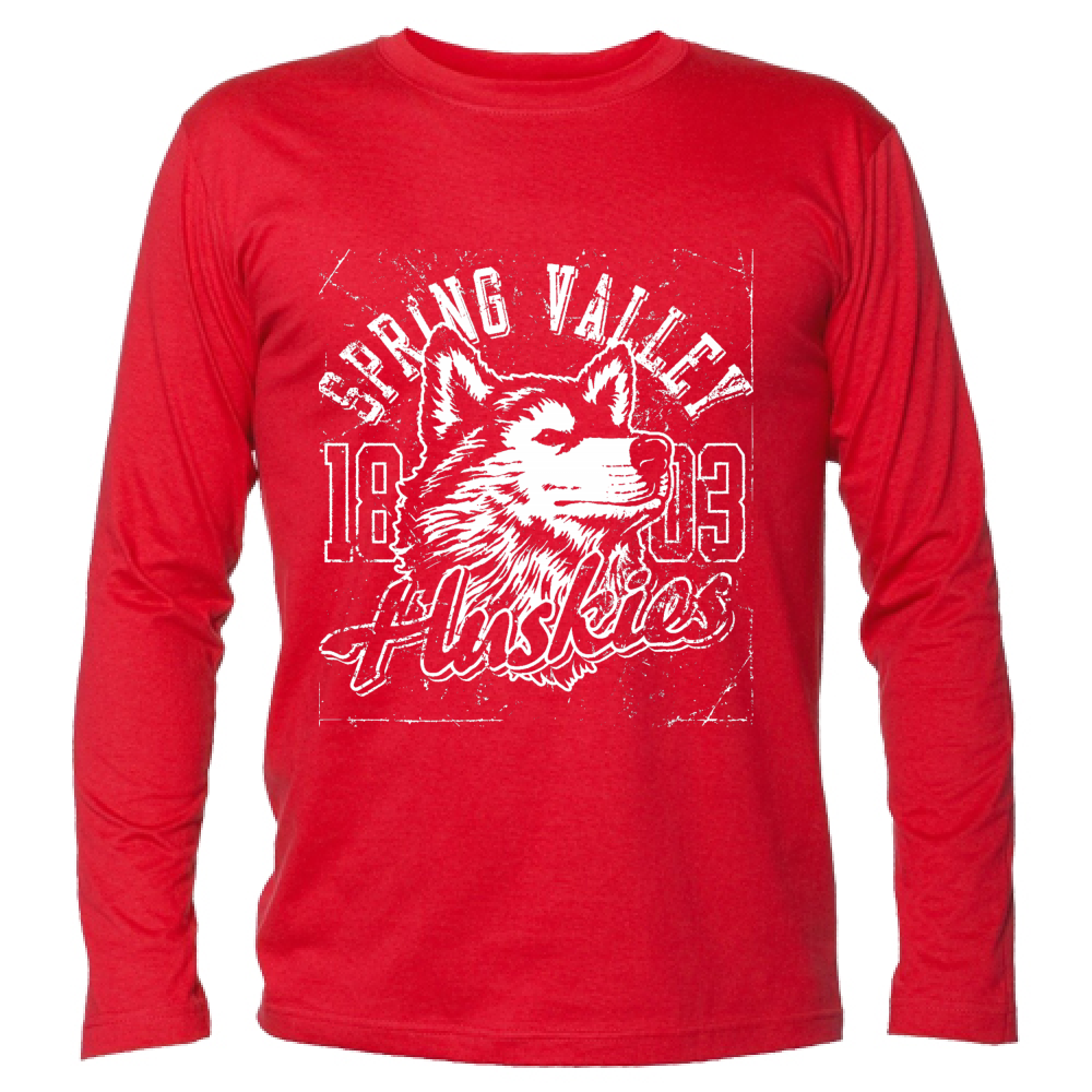 T-Shirt maglietta Uomo cotone jersey manica lunga Huskies