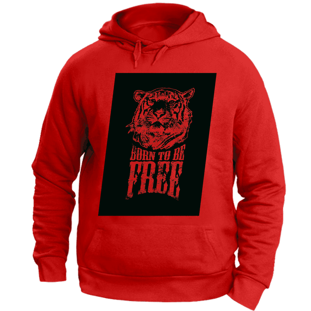 Felpa Maglia Uomo cappuccio Sport Tigre rosso