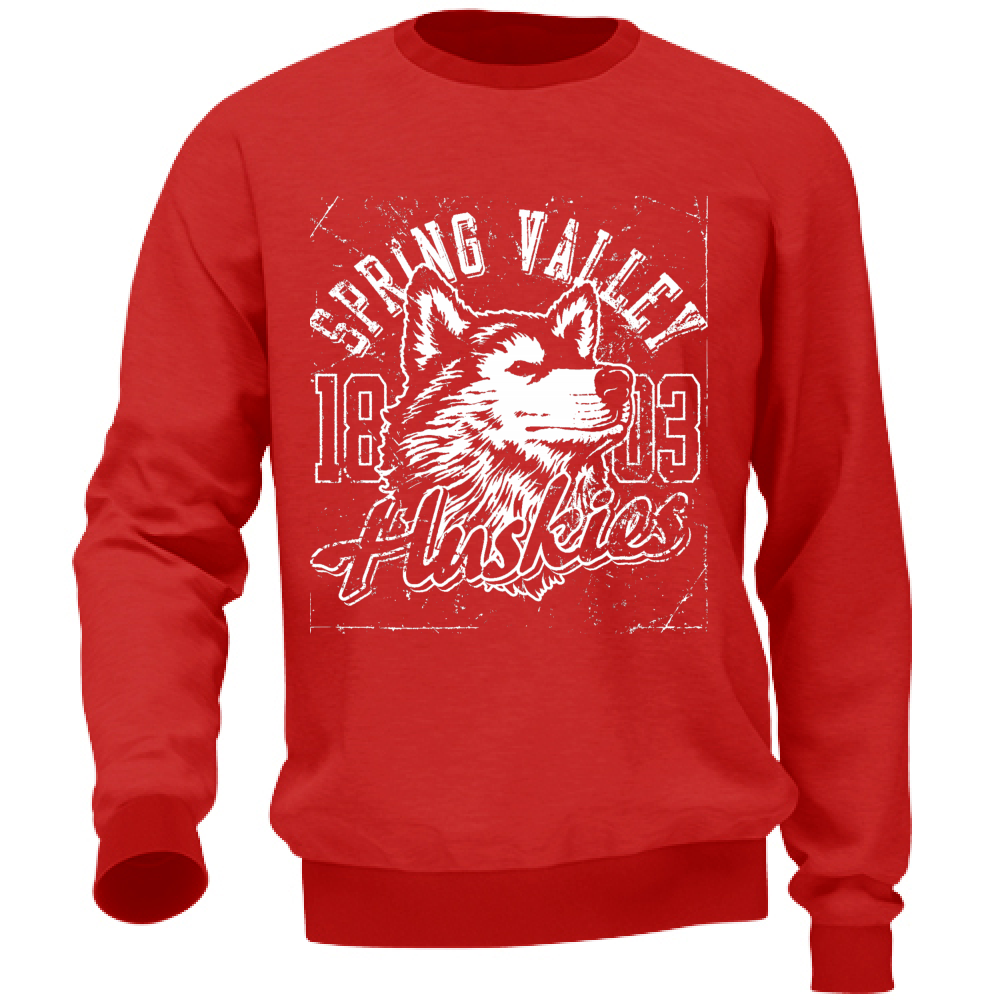 Felpa da Uomo no Cappuccio no Tasche Maglia Casual Cotone Huskies