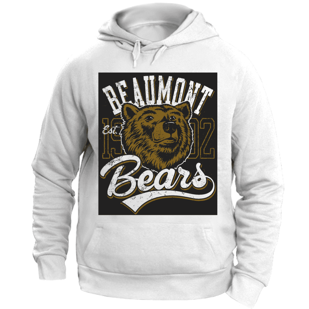Felpa Maglia Uomo cappuccio Sport Orso bianco